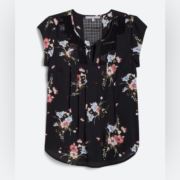 Estefany Lace Detail Split Neck Blouse - Picture 2 of 2